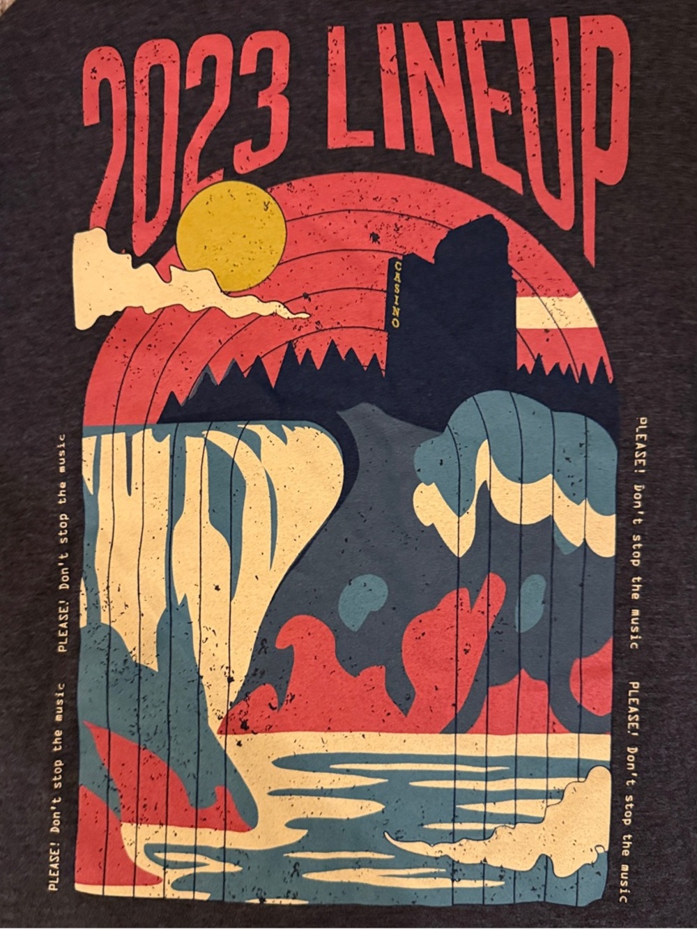 Multicolor '2023 Lineup' Retro Landscape Graphic Tee